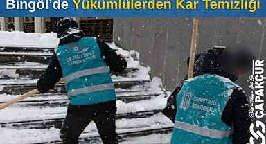 Bingöl’de Yükümlülerden Kar Temizliği