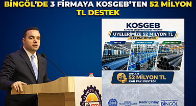 Bingöl’de 3 Firmaya KOSGEB’ten 52 Milyon TL Destek