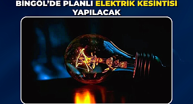 Bingöl'de Planlı Elektrik Kesintisi Yapılacak