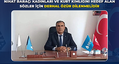 Nihat Baraç: Kadınları Ve Kürt Kimliğini Hedef Alan Sözler İçin Derhal Özür Dilenmelidir