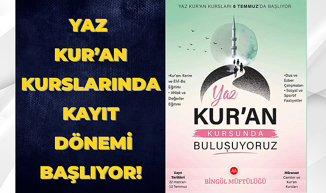 Yaz Kur’an Kurslarında Kayıt Dönemi Başlıyor!