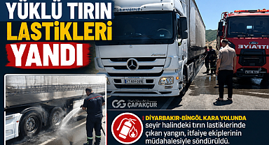 Yüklü Tırın Lastikleri Yandı