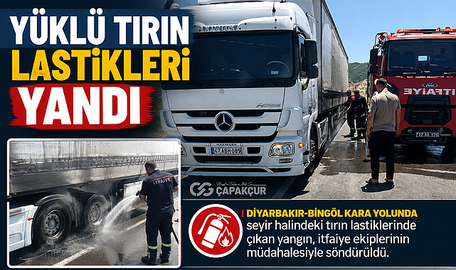 Yüklü Tırın Lastikleri Yandı