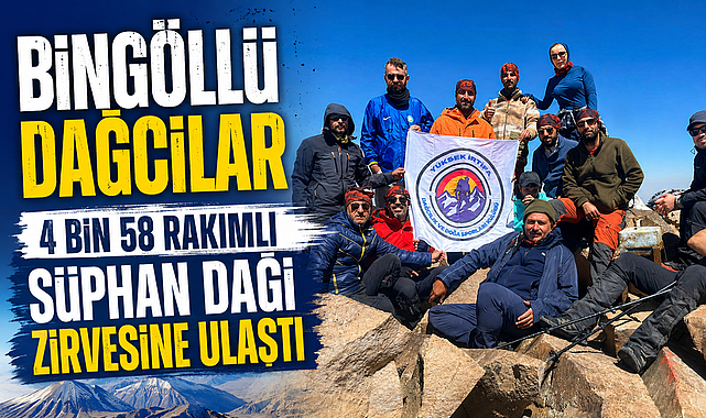 Bingöllü Dağcılar 4 Bin 58 Rakımlı Süphan Dağı Zirvesine Ulaştı