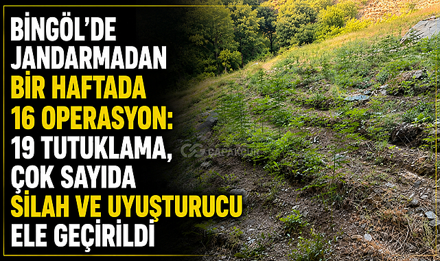 Bingöl'de Jandarmadan Bir Haftada 16 Operasyon: 19 Tutuklama, Çok Sayıda Silah ve Uyuşturucu Ele Geçirildi