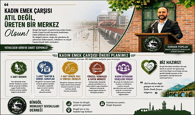 Bingöl Memleket Sevdalıları Derneği'nden Kadın Emek Çarşısı Çağrısı: