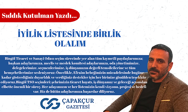 İYİLİK LİSTESİNDE BİRLİK OLALIM